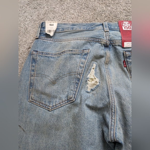 Levis 501 150th Anniversary Jeans Distressed Patchwork Men’s Size 34x34 NWT - Picture 13 of 16